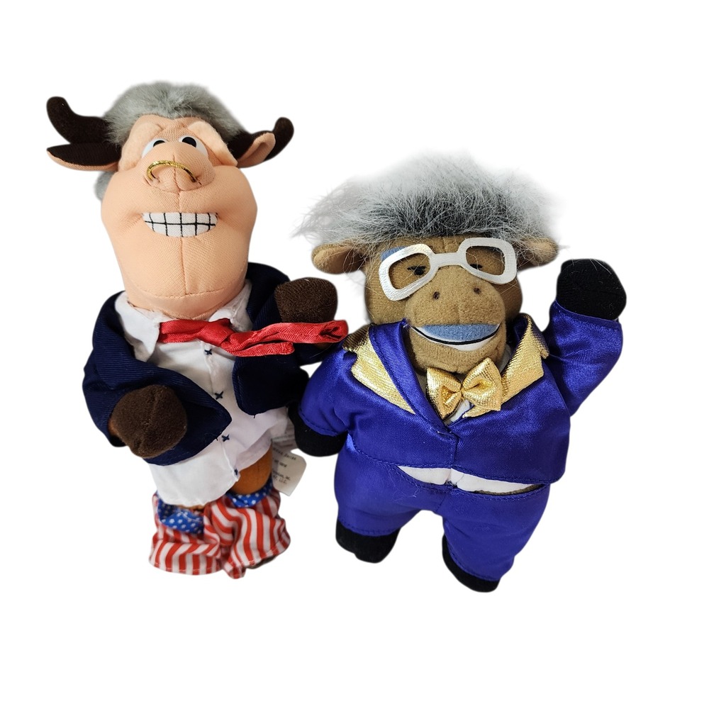 Famous Faces Political Infamous Meanies Plush "Bull Clinton" Toy DONKEY DON KING